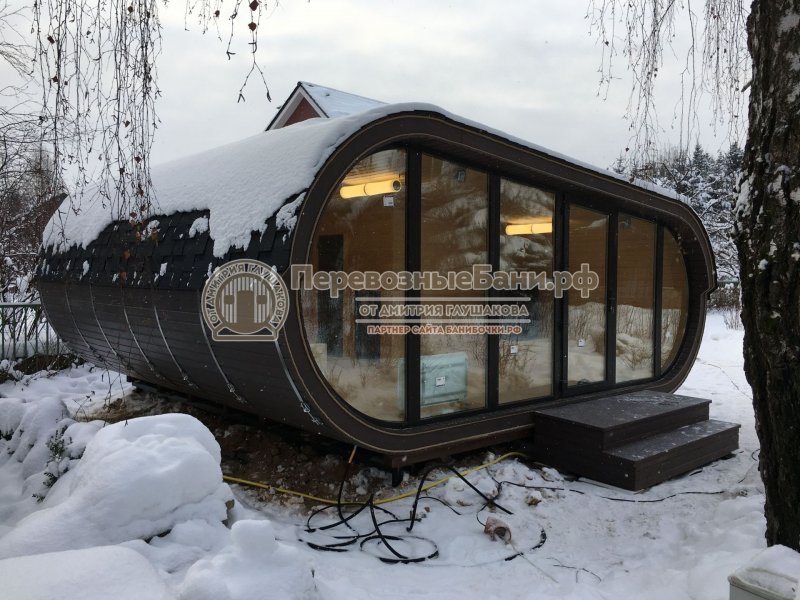 Баня танк с панорамным стеклом