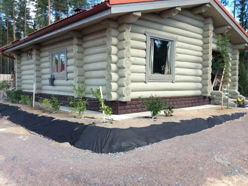 Отделка цоколя в бревенчатом доме
