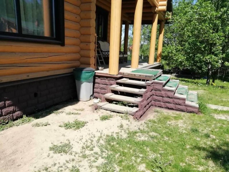 Облицовка цоколя бани