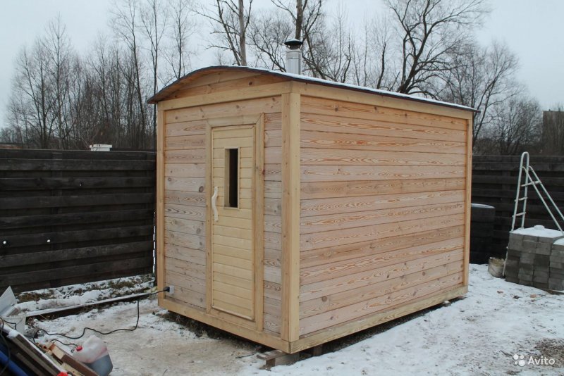 Каркасная мини баня 2х2