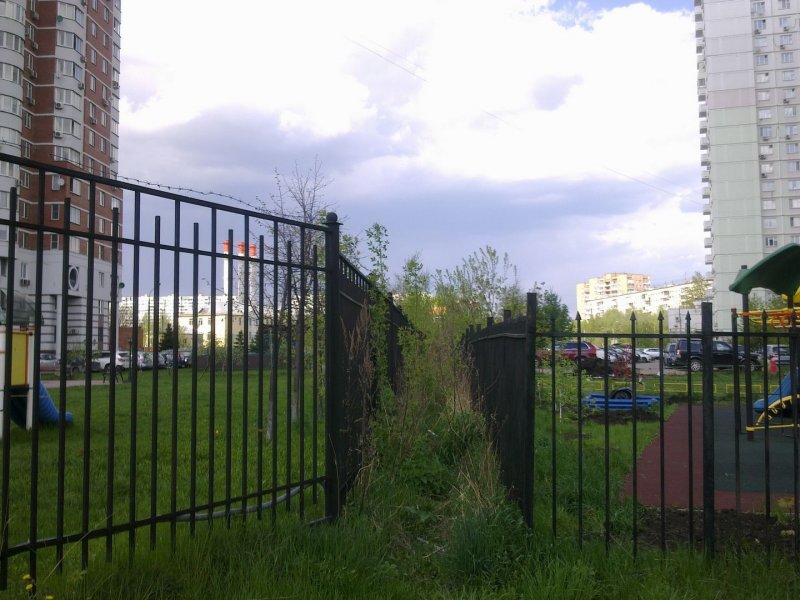 Забор между соседями профнастил