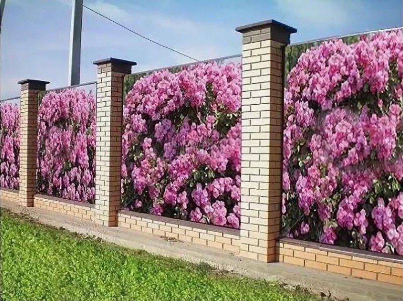 Декоративная фотосетка для забора