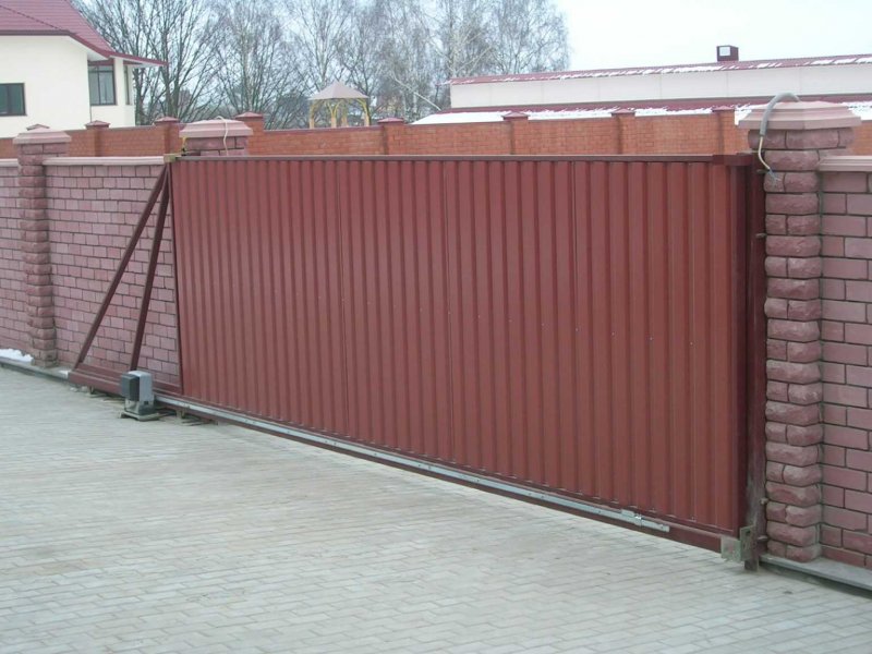 Ворота откатные с профлистом с20