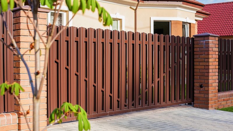 Откатные ворота Алютех штакетник