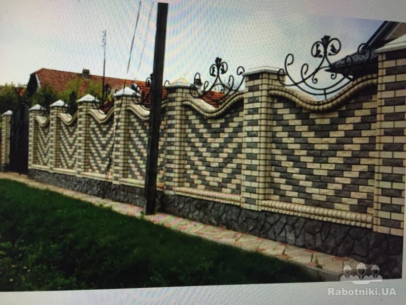 Красивые заборы из кирпича