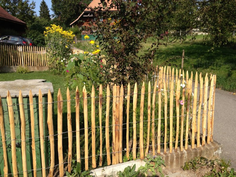 Забор из реек деревянных вертикальных