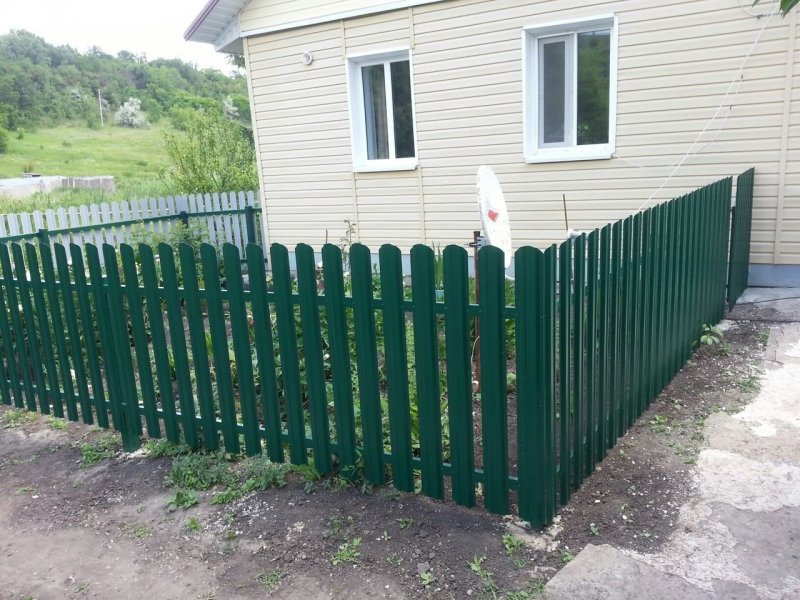 Забор для палисадника из металлического штакетника