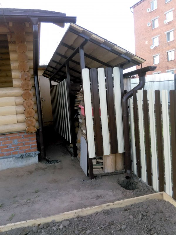 Дровник пристроенный к гаражу