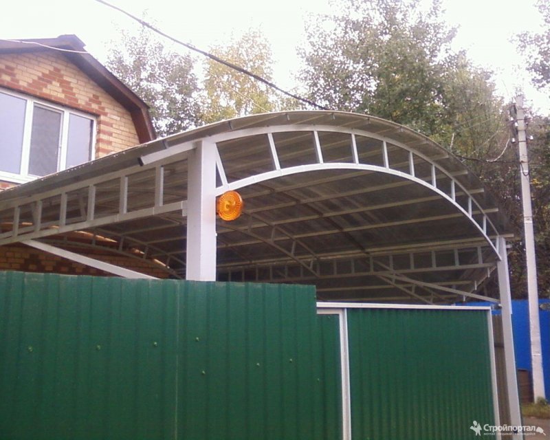 Навес с откатными воротами