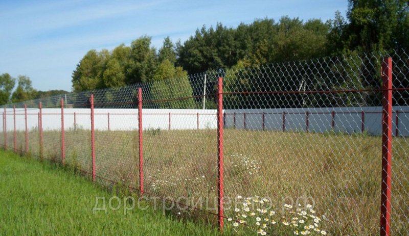 Красивый забор для загородного дома из сетки