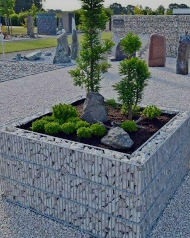Габион в ландшафте