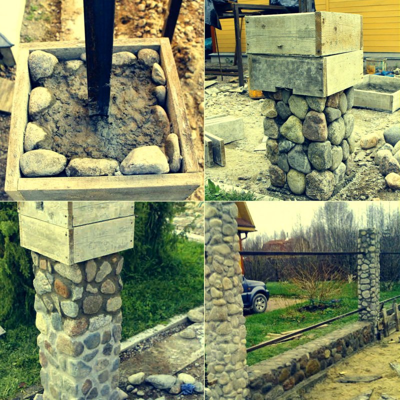 Колонны из бутового камня