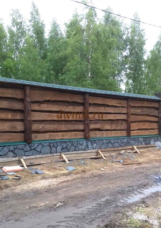 Забор из не обрезной Лосик