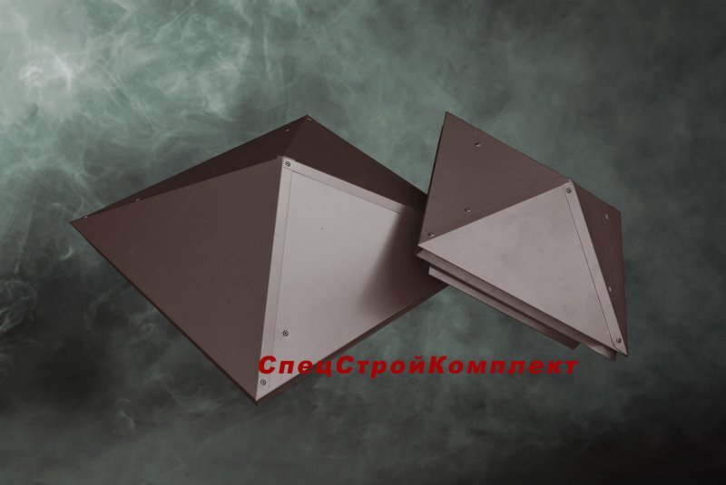Колпак на столб 400x400 (коричневый RAL-8017)