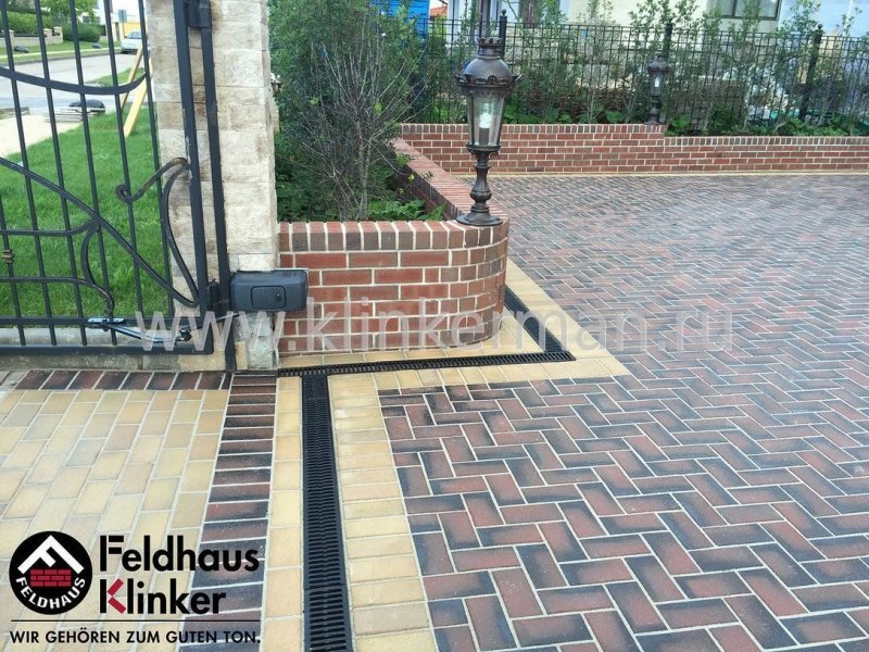 Клинкерная тротуарная брусчатка Feldhaus Klinker p 273 cuero flamea