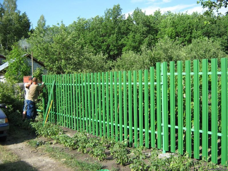 Забор из профлиста на дачных участках