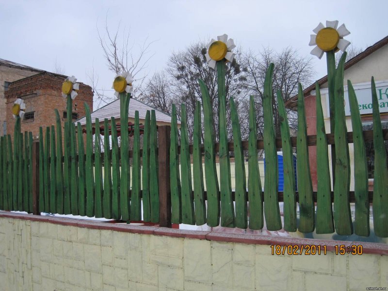 Заборчик для палисадника из шифера