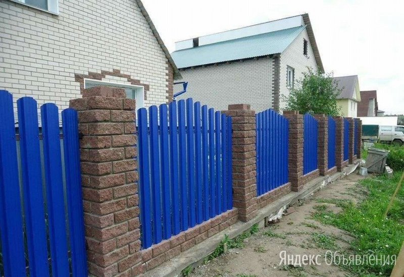 Металлический штакетник синий