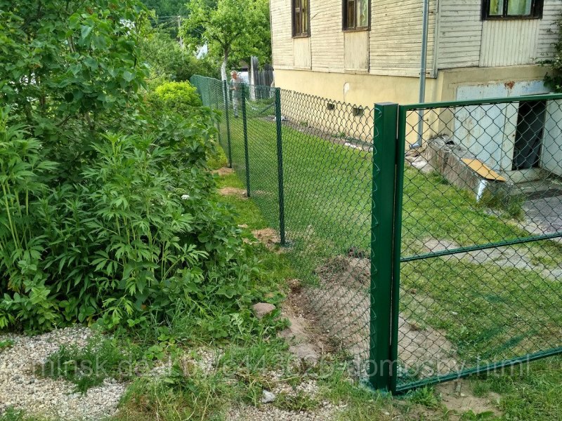 Забор из сетки рабицы цена за метр работы без материалов