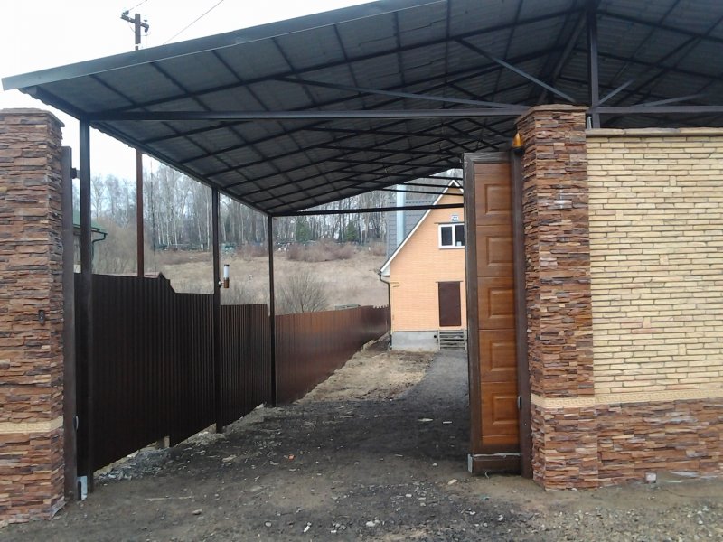Временный навес на кровле