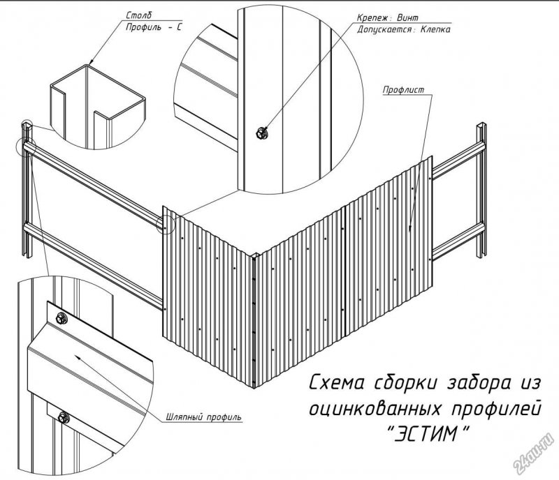 Прожилины для забора металлические