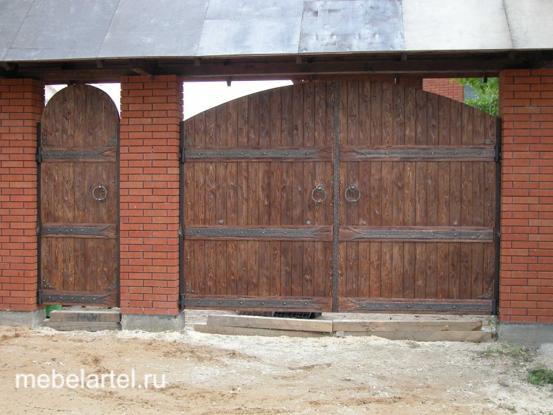 Деревянные ворота под старину Pinterest