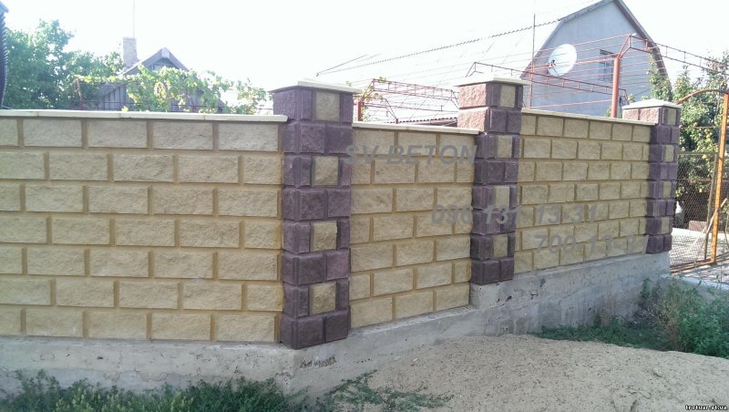 Декоративная плитка на оголовник для забора из шлакоблока