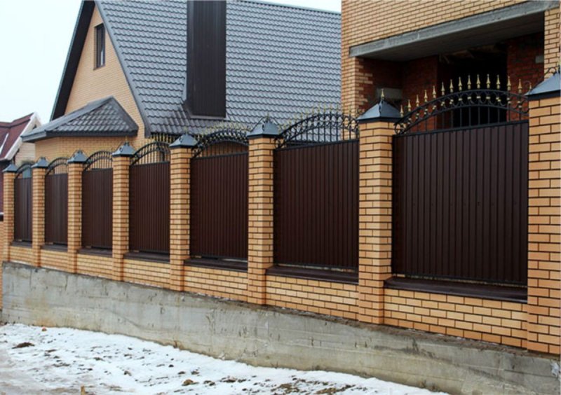 Кирпичный забор