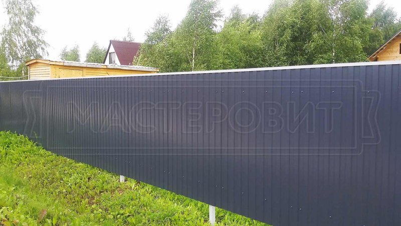 RAL 7024 профнастил забор