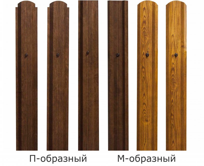 Штакетник круглый фигурный 0,45 Print-Double Antique Wood (1,8м)
