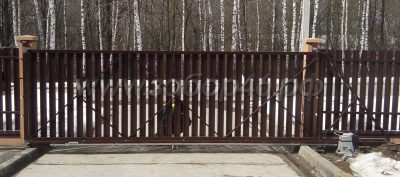 Откатные ворота 4м штакетник