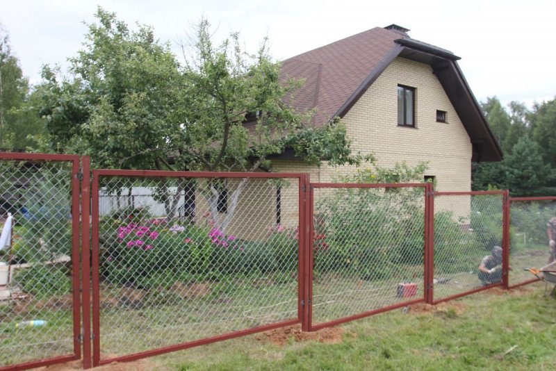 Забор сетка рабица секционный