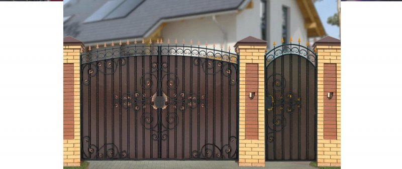 Ворота обшитые карбонатом