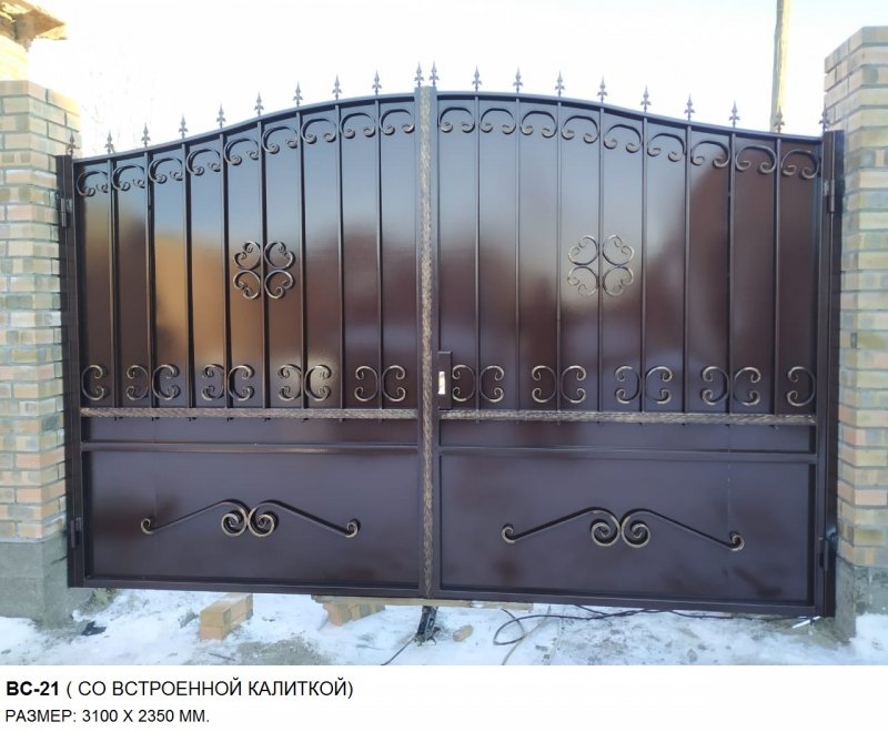 Кованная калитка с поликарбонатом