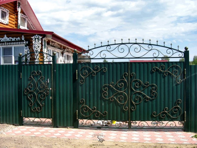 Калитка профлист с ковкой