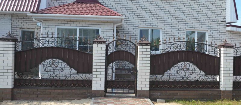Палисадник ковка с профлистом