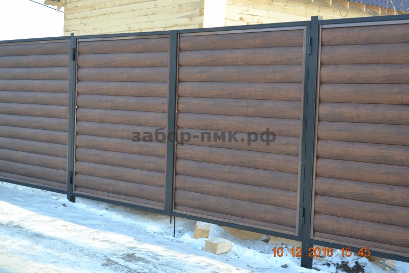 Штакетник м-образный а 0,5 Quarzit Lite RAL 8017 шоколад