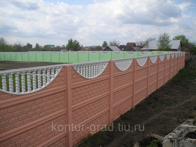 Бетонный забор секционный