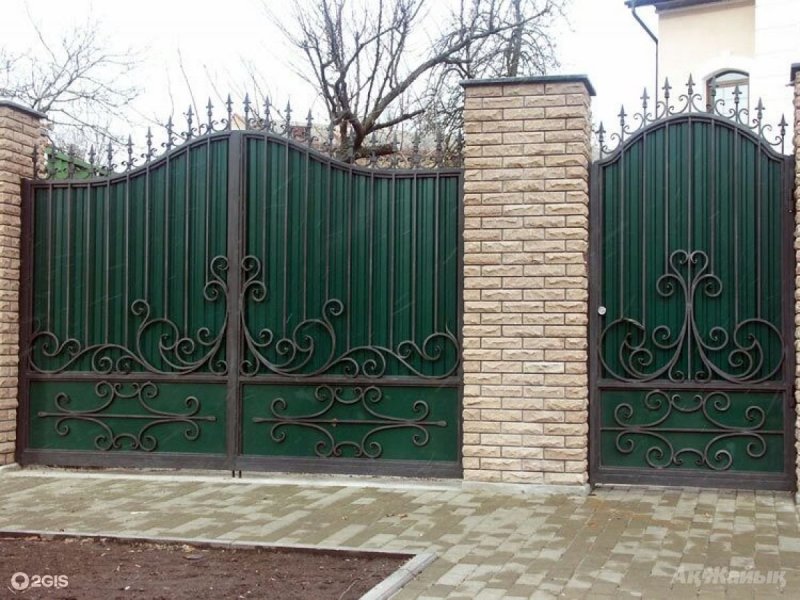 Ворота из профнастила синий цвет
