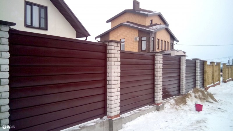 Ворота 4500 откатные профнастил