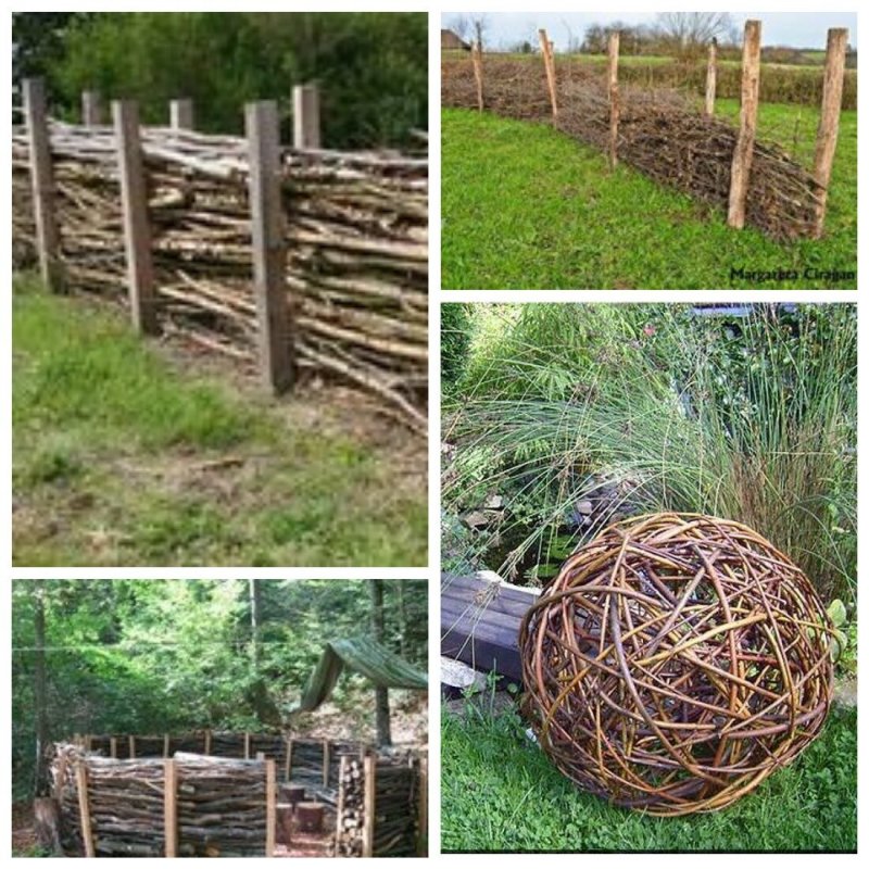 Маленький заборчик из веток