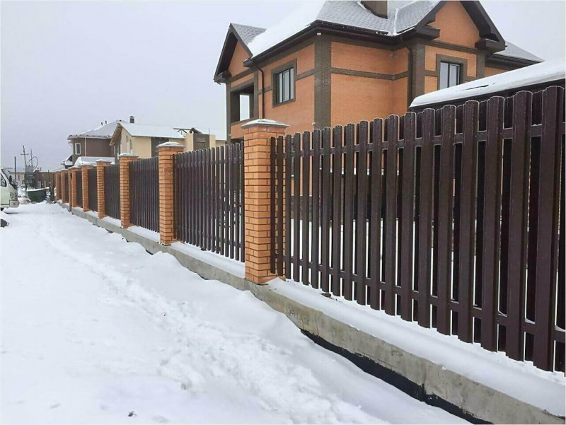 Евроштакет забор фото в полный рост