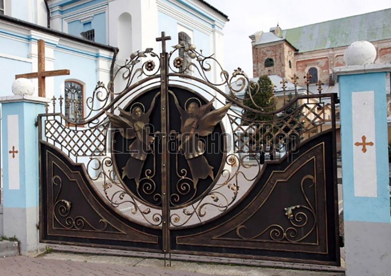 Ворота с калиткой из профильной трубы