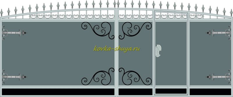 Ворота с калиткой вектор