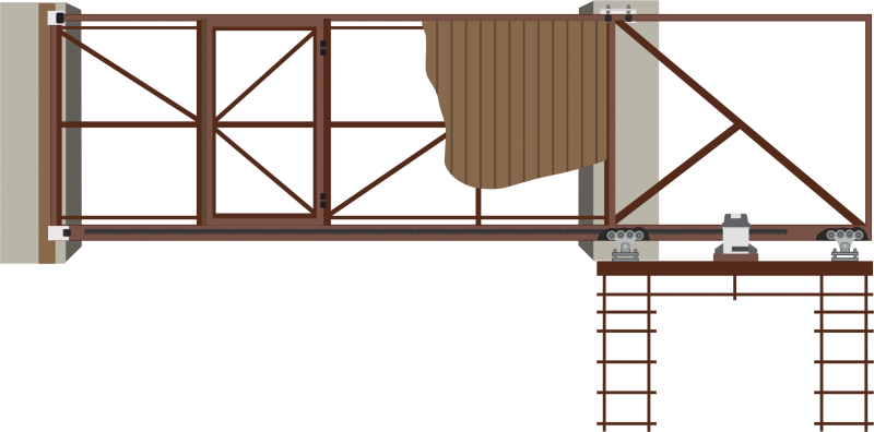 Откатные ворота рисунок