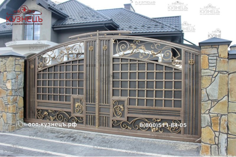Кованые откатные ворота