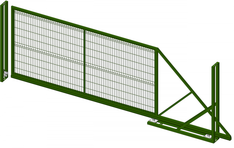 Ворота со сварной сеткой 3d h 1,5м l 3,0м RAL 6005