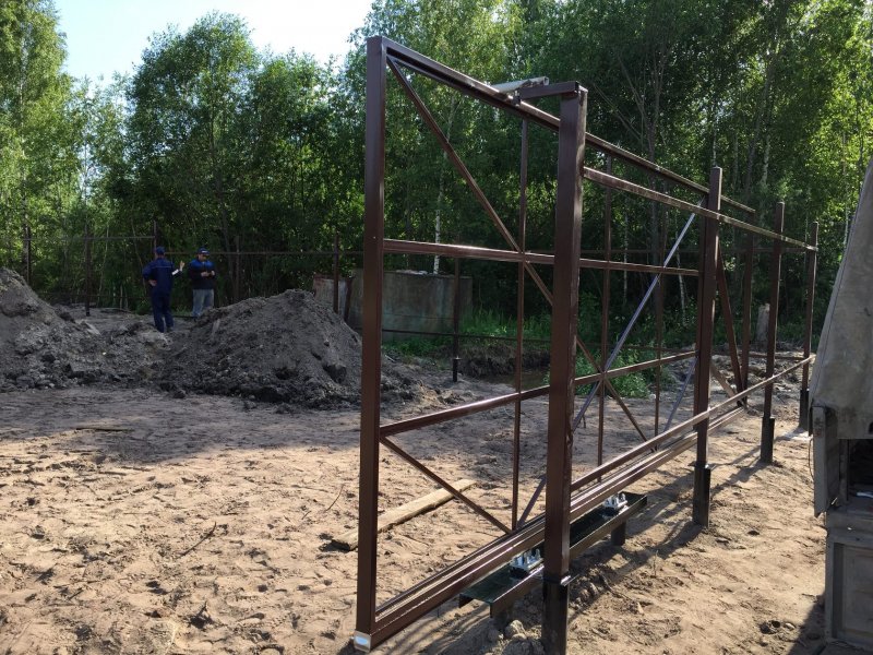 Откатные ворота RAL 6005