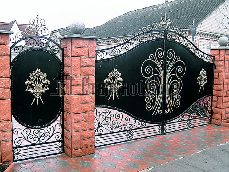 Кованый забор аксонометрия