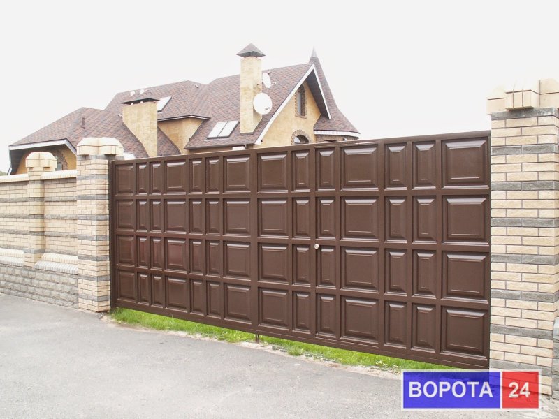 Филенчатые откатные ворота
